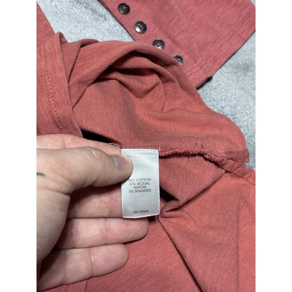 J Jill Women Size L Red Long Sleeve Shirt Stained - Picture 4 of 10